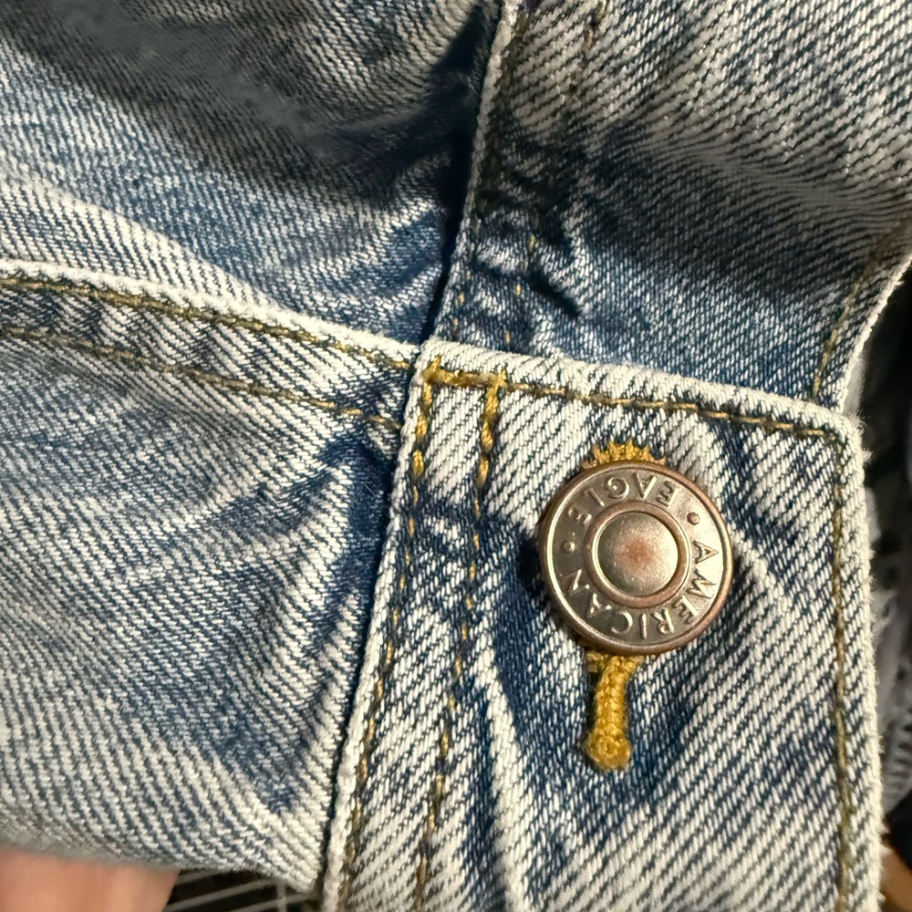 American Eagle Outfitters Light Blue Jean Jacket SIZE XXL - Picture 3 of 4
